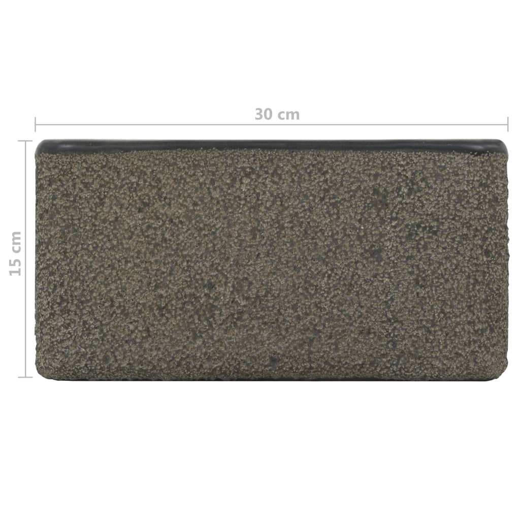vidaXL Νιπτήρας Μαύρος 30 x 30 x 15 εκ. από Riverstone