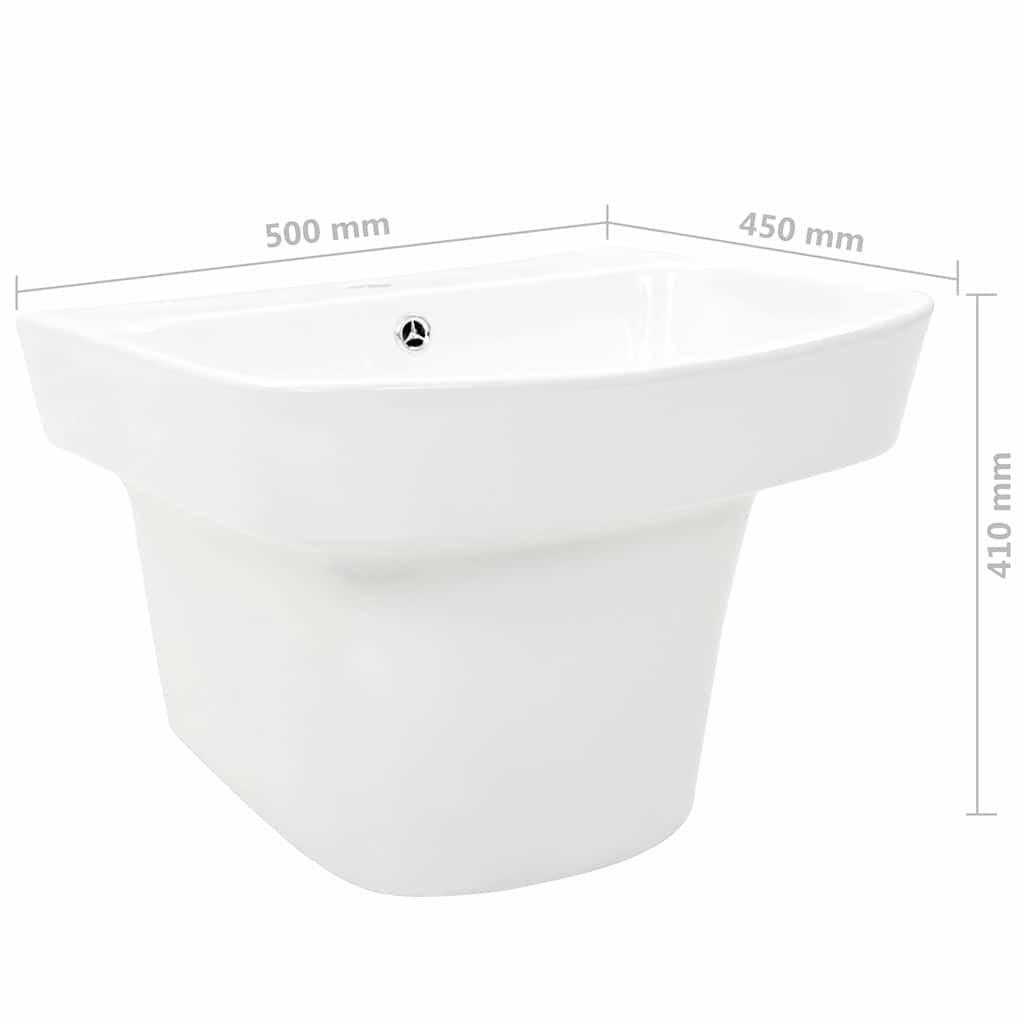 vidaXL Λεκάνη Λευκό 50 x 45 x 41 εκ. Γυαλιστερή Κεραμική