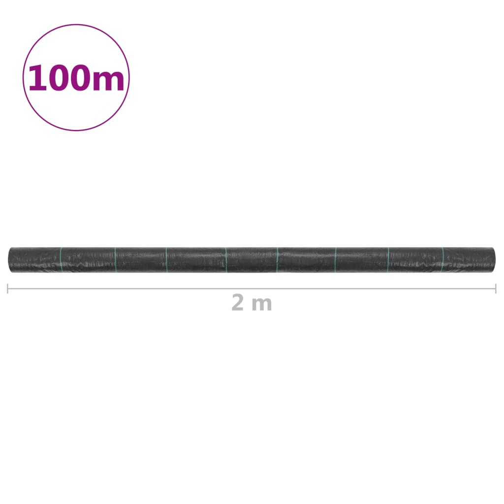 vidaXL Ύφασμα Εδαφοκάλυψης Μαύρο 2 x 100 μ. από Πολυπροπυλένιο