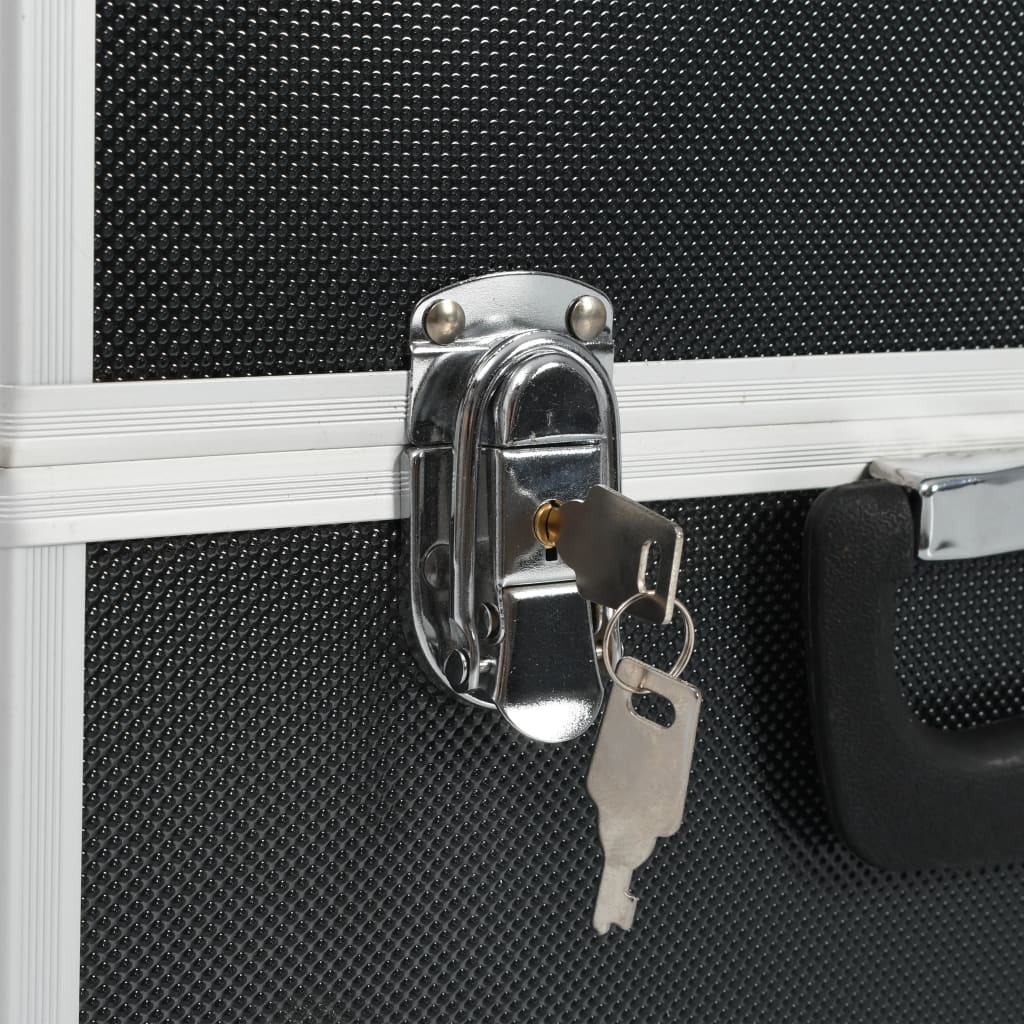 vidaXL Εργαλειοθήκη Μαύρη 38 x 22,5 x 34 εκ. από Αλουμίνιο