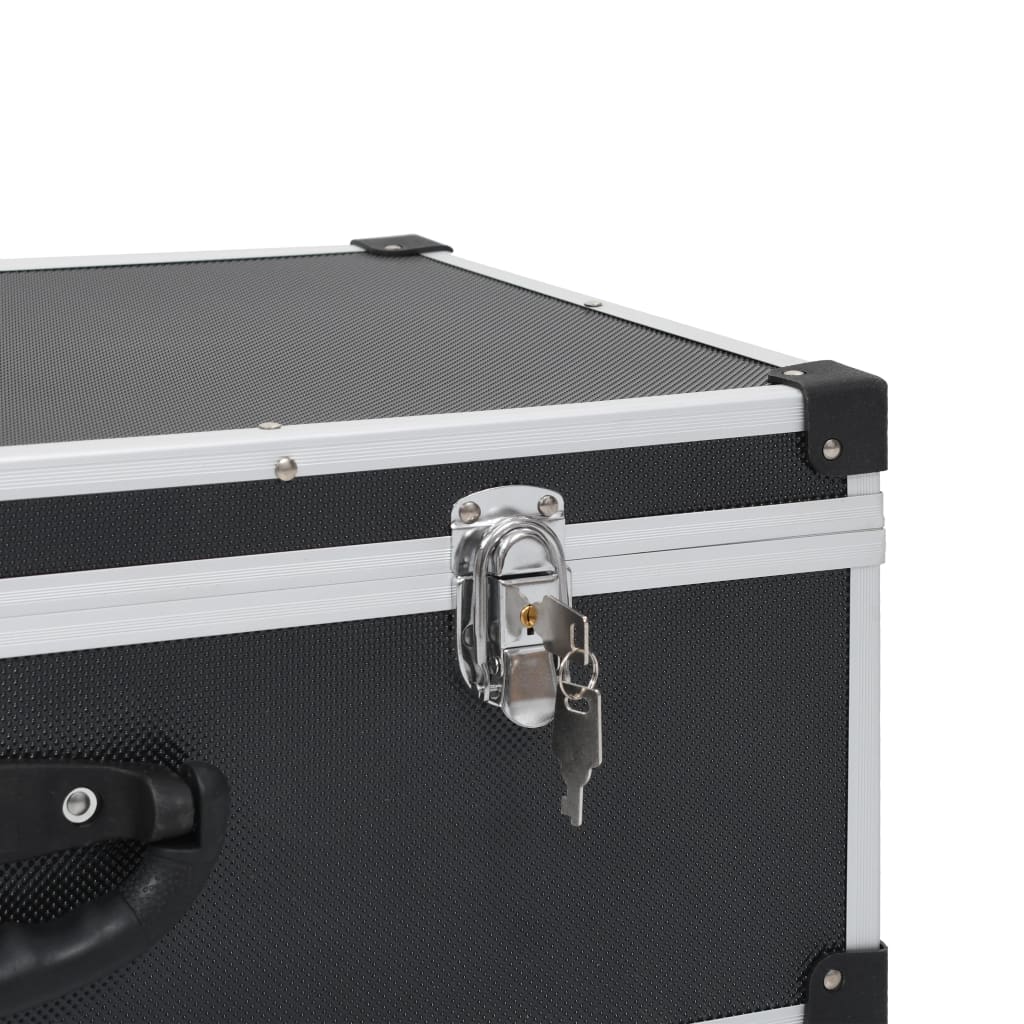 vidaXL Βαλίτσα Μεταφοράς για 80 CD Μαύρη από Αλουμίνιο και ABS