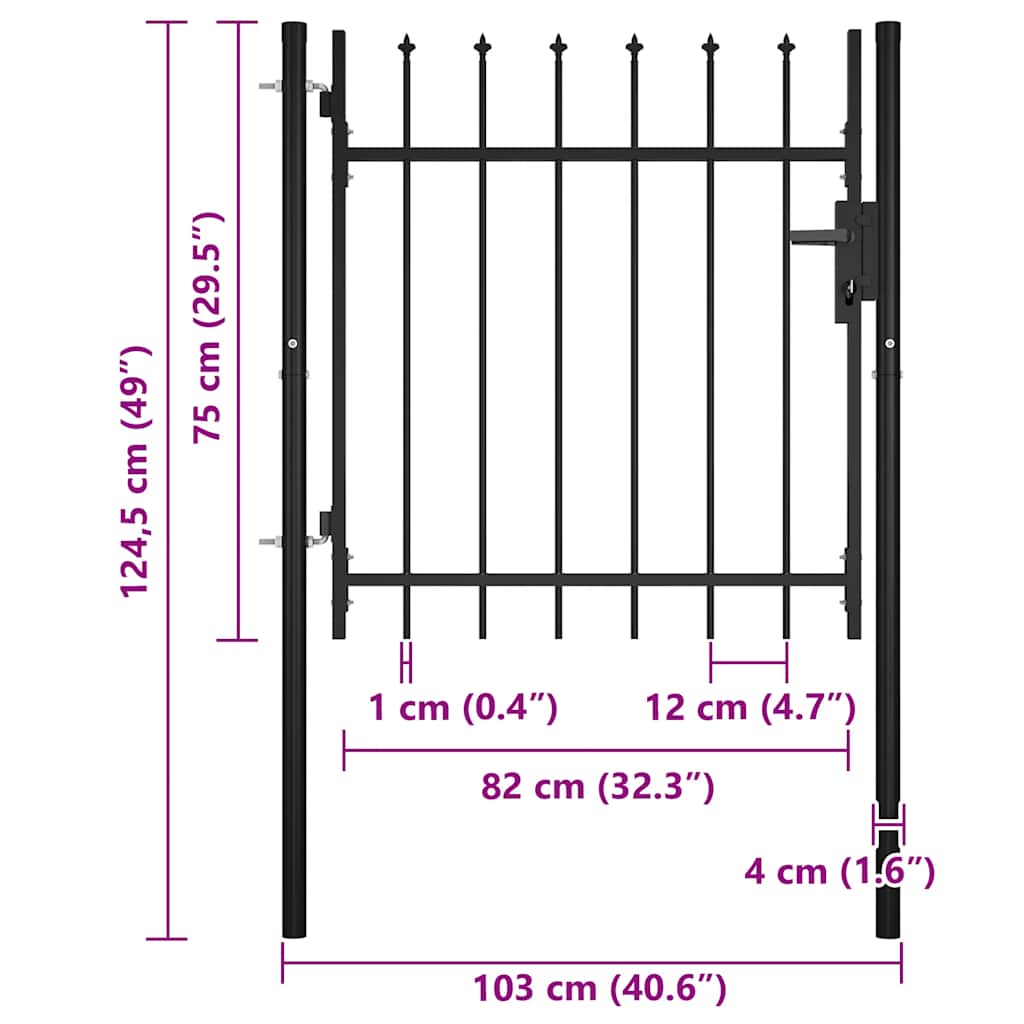 vidaXL Πόρτα-Φράχτης BOXTEL με Κορυφή Λόγχης 100x75 εκ.