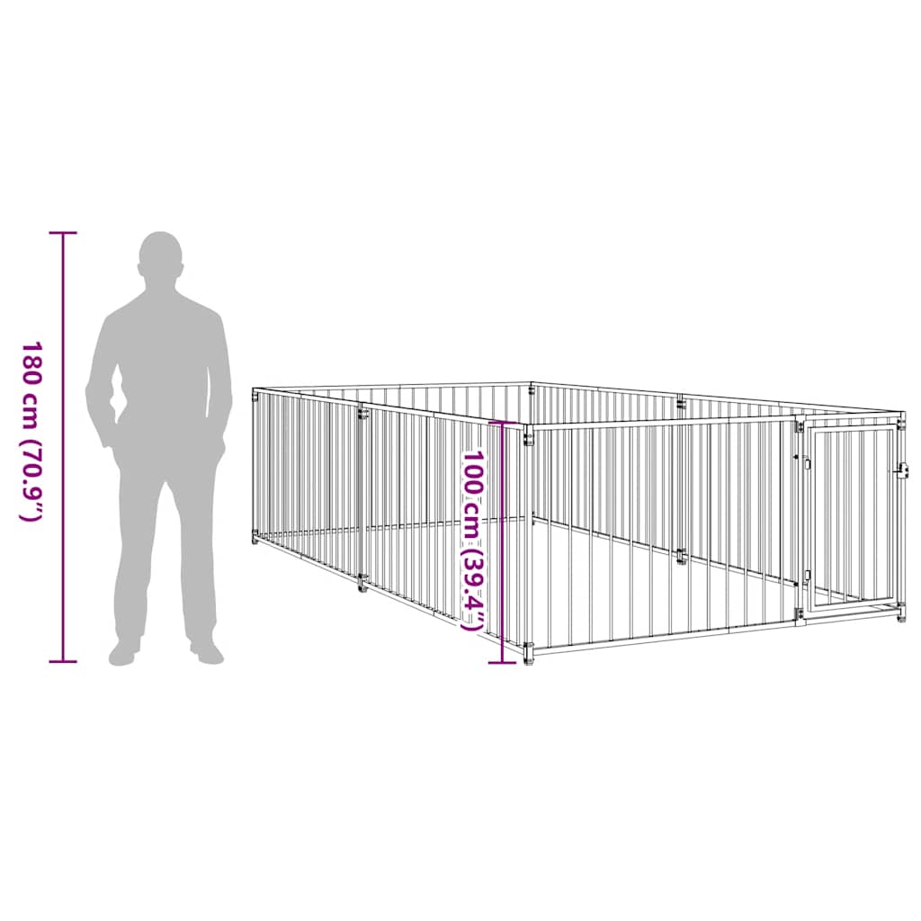vidaXL Κλουβί Σκύλου Εξωτερικού Χώρου 200 x 400 x 100 εκ.
