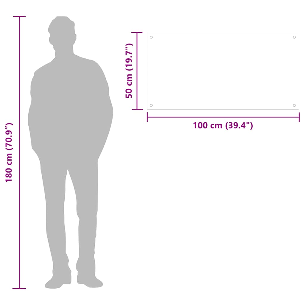 vidaXL Πλάτη Κουζίνας Μαύρη 100 x 50 εκ. από Ψημένο Γυαλί