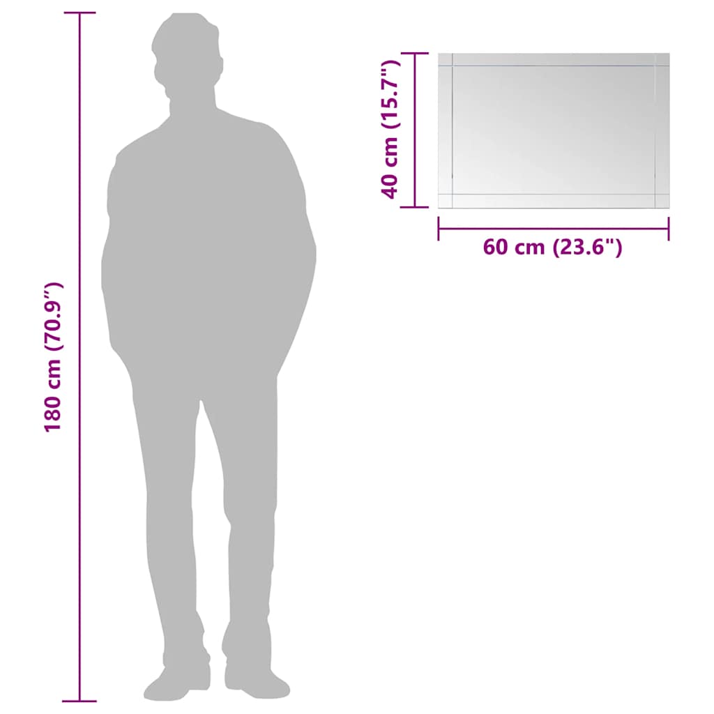 vidaXL Καθρέφτης Τοίχου 60 x 40 εκ. Γυάλινος