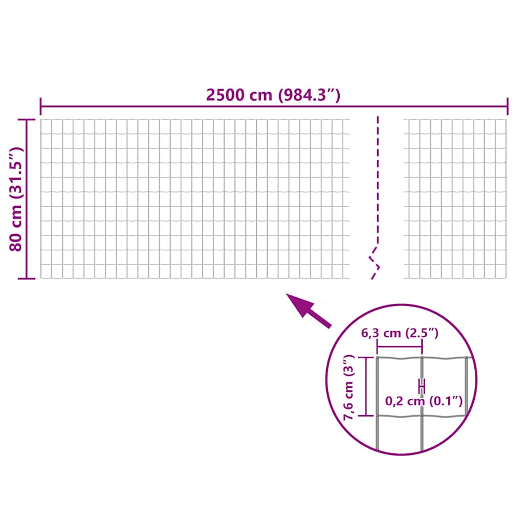 vidaXL Συρματόπλεγμα Σετ Πράσινο 25 x 0,8 μ. Ατσάλινο