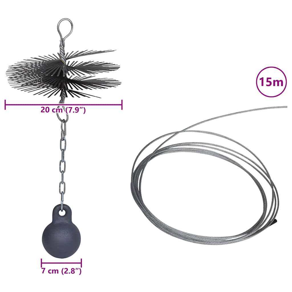 Κυκλική Βούρτσα Καθαρισμού Καμινάδας Φ 20 cm