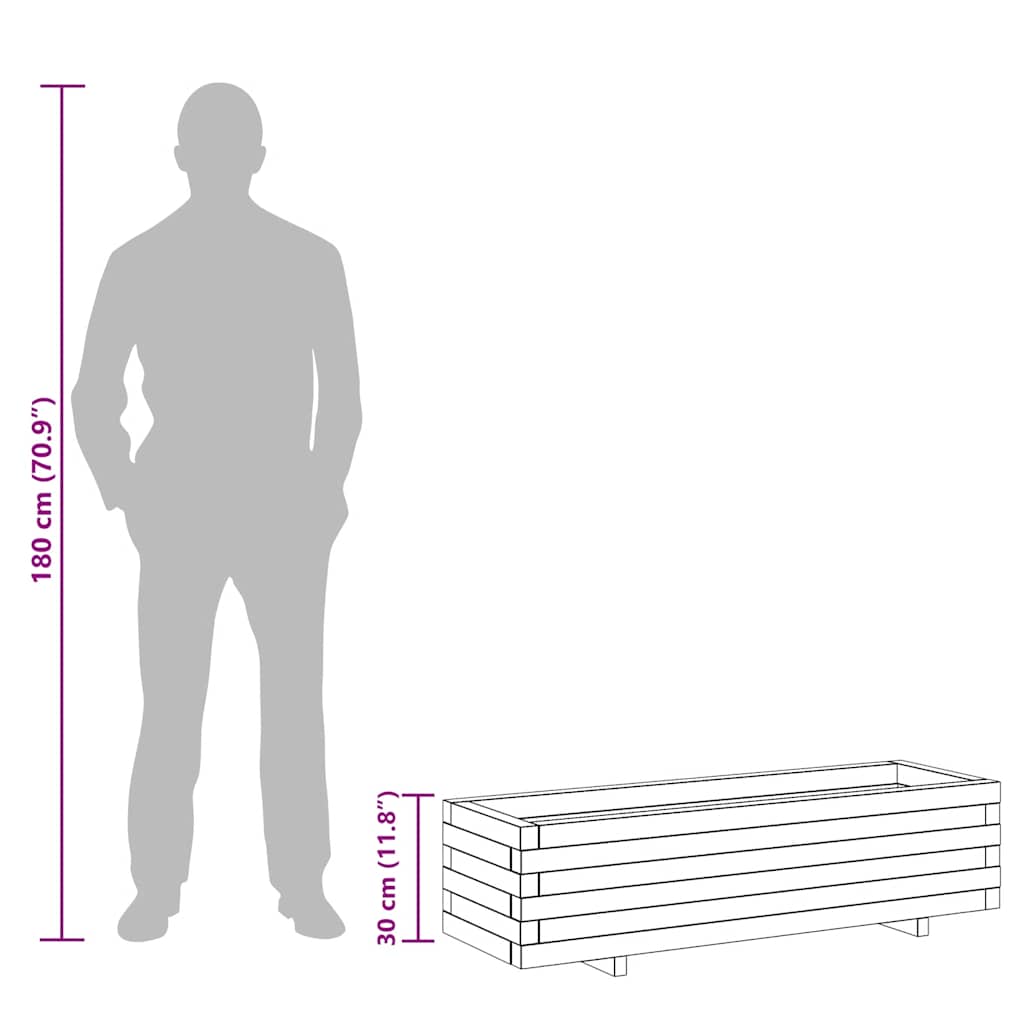 vidaXL Ζαρντινιέρα Υπερυψωμένη Ορθογώνια 120 x 40 x 30 εκ. Ξύλινη