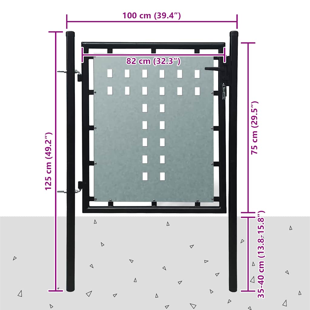 vidaXL Πόρτα με Μονή Πόρτα Μαύρη 100x75 εκ.