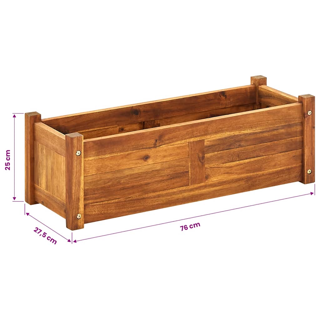 vidaXL Ζαρντινιέρα Υπερυψωμένη 76 x 27,6 x 25 εκ. από Ξύλο Ακακίας