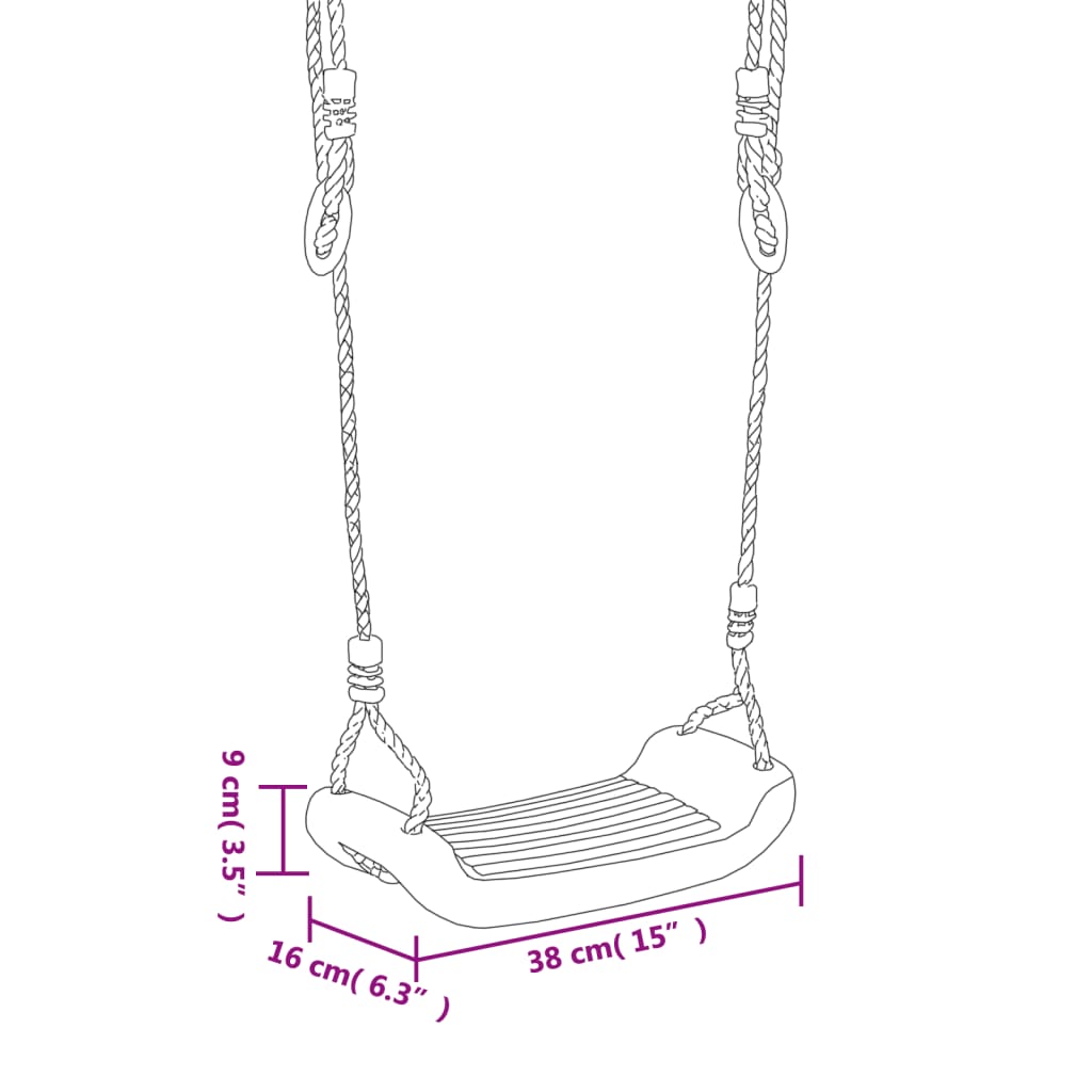 vidaXL Κούνιες με Σχοινιά 2 τεμ. Μπλε 38 x 16 εκ. από Πολυαιθυλένιο