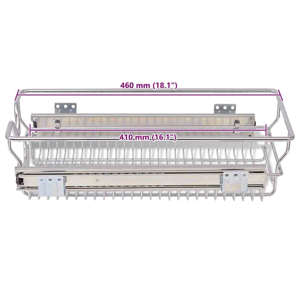 vidaXL Συρτάρια - Καλάθια Συρμάτινα 2 τεμ. Aσημί 300 χιλ.