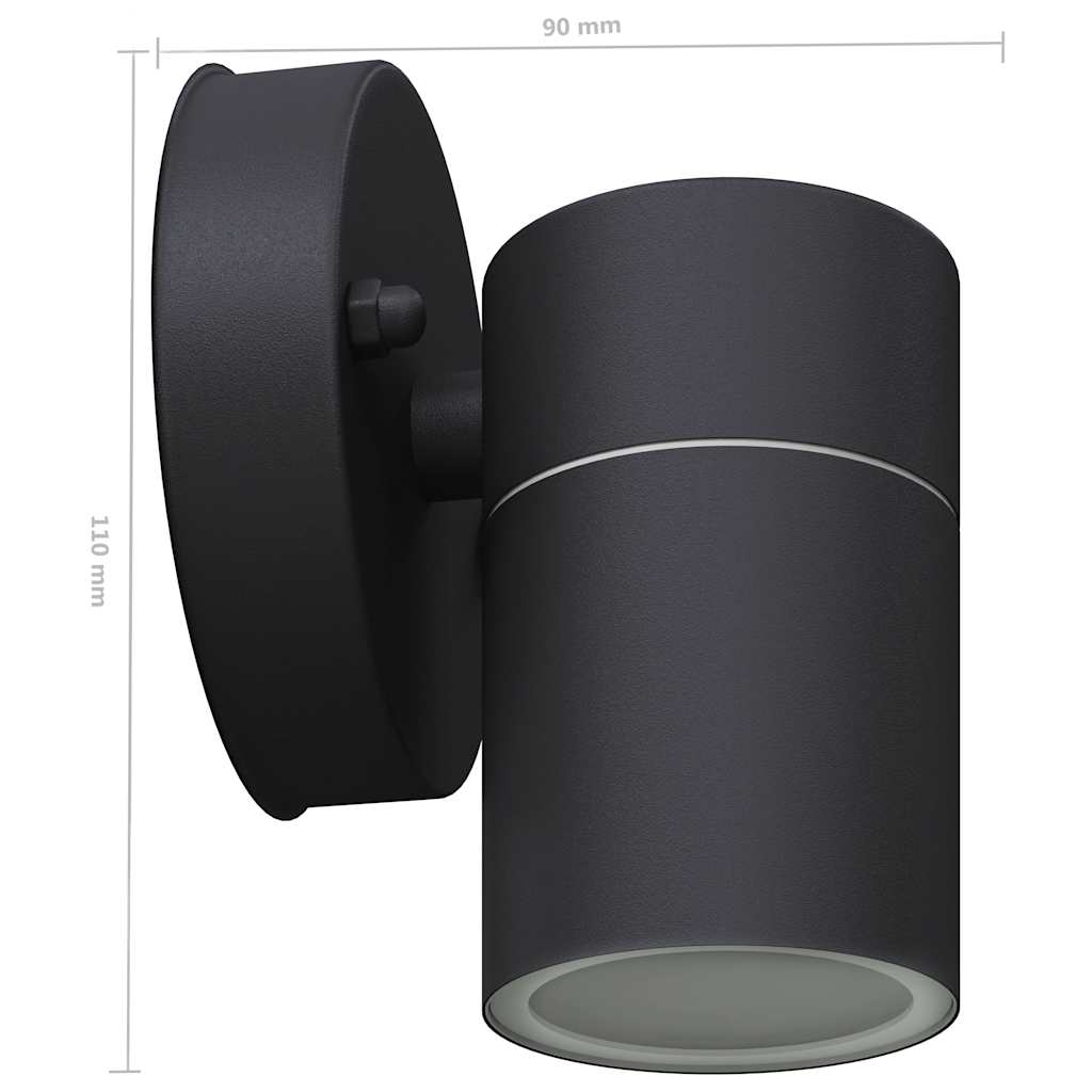 vidaXL Φωτιστικά Τοίχου LED Εξωτερικού Χώρου 2 τεμ. Ανοξείδωτο Ατσάλι
