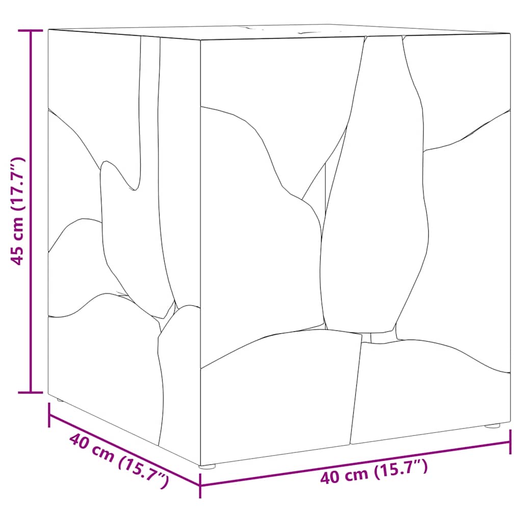 vidaXL Σκαμπό Καφέ 40x40x45 εκ. από Μασίφ Ξύλο Teak