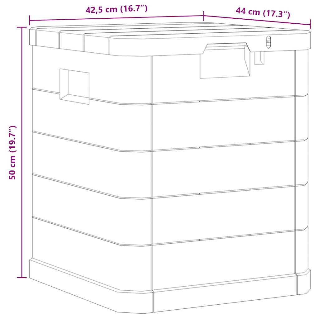 vidaXL Μπαούλο Αποθήκευσης Κήπου Καφέ 90 Λίτρα