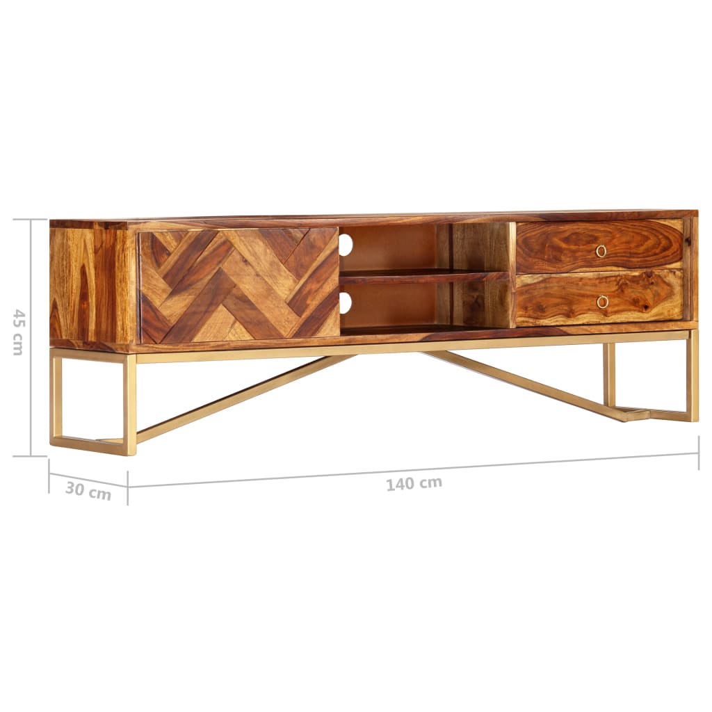 vidaXL Έπιπλο Τηλεόρασης 140 x 30 x 45 εκ. από Μασίφ Ξύλο Ακακίας