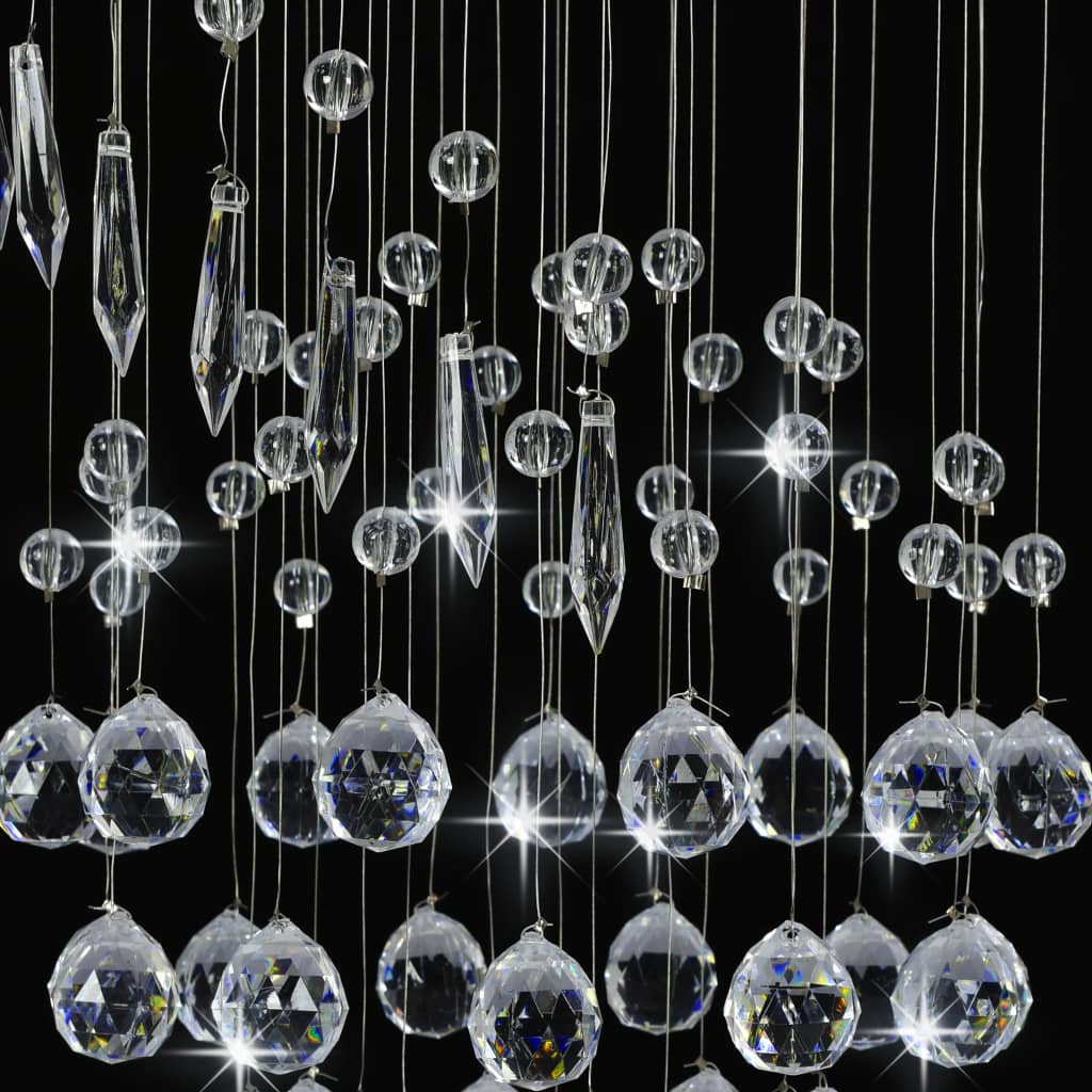 vidaXL Φωτιστικό Οροφής Ελικοειδές Ασημί με Κρυσταλλινές Χάντρες G9