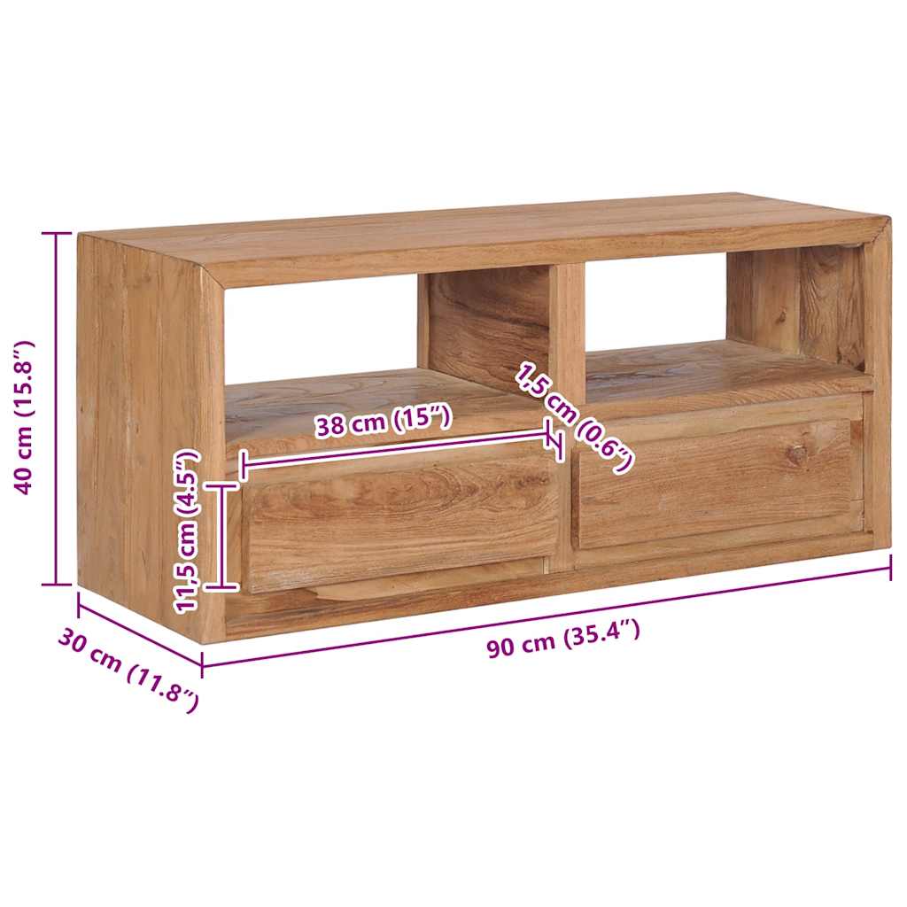vidaXL Έπιπλο Τηλεόρασης 90 x 30 x 40 εκ. από Μασίφ Ξύλο Teak