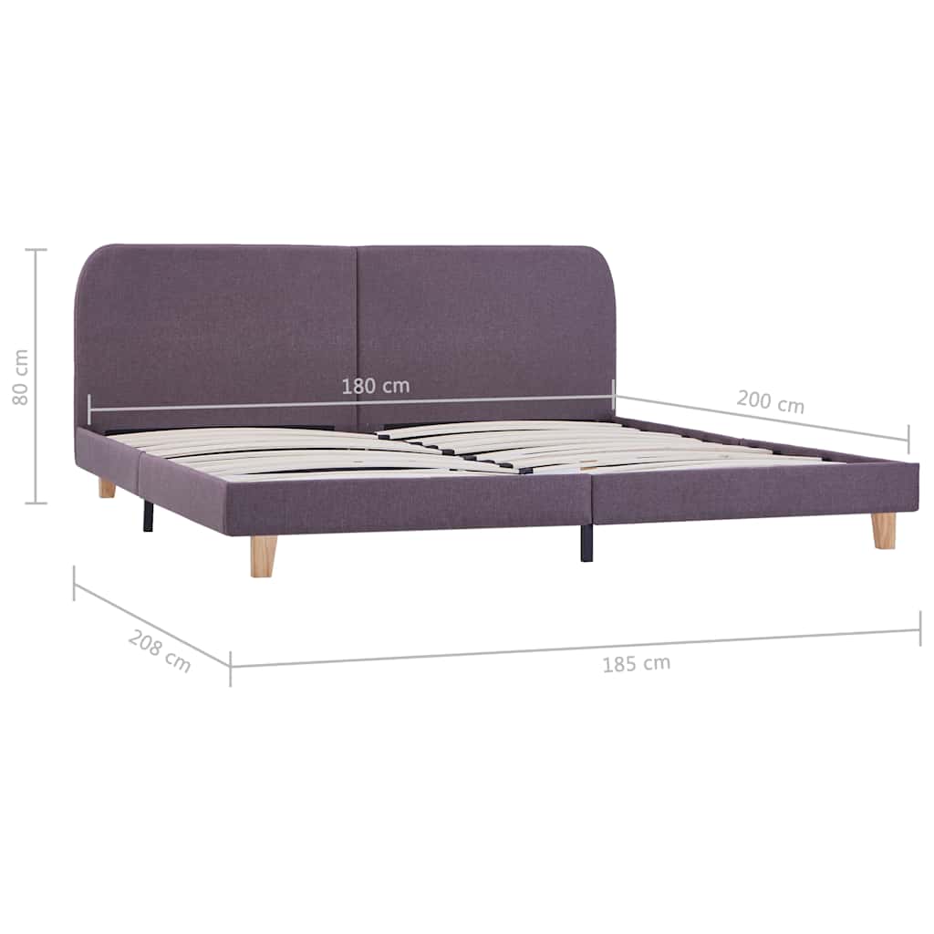 vidaXL Πλαίσιο Κρεβατιού Χρώμα Taupe 180 x 200 εκ. Υφασμάτινο