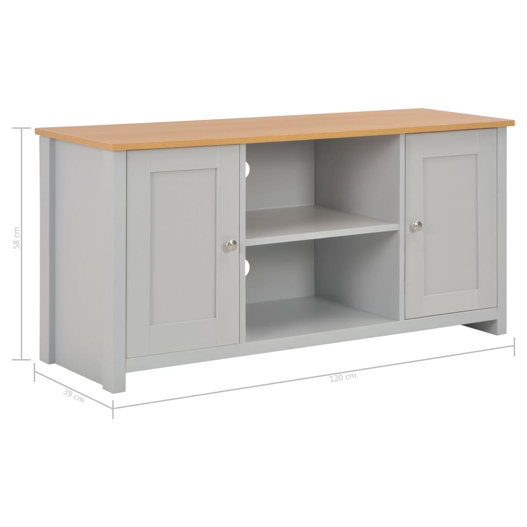 vidaXL Έπιπλο Τηλεόρασης Γκρι 120 x 39 x 58 εκ.