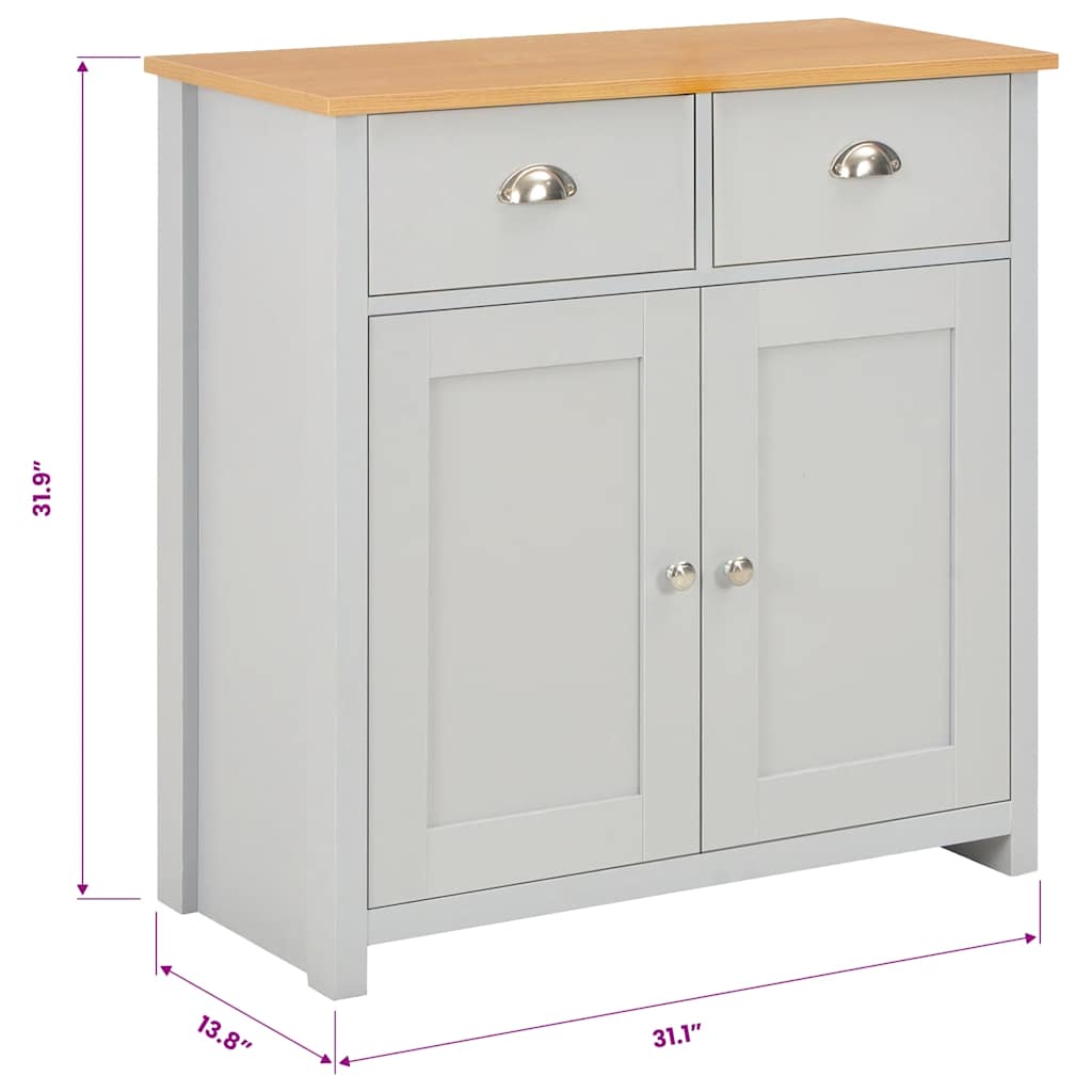 vidaXL Μπουφές Γκρι 79 x 35 x 81 εκ.
