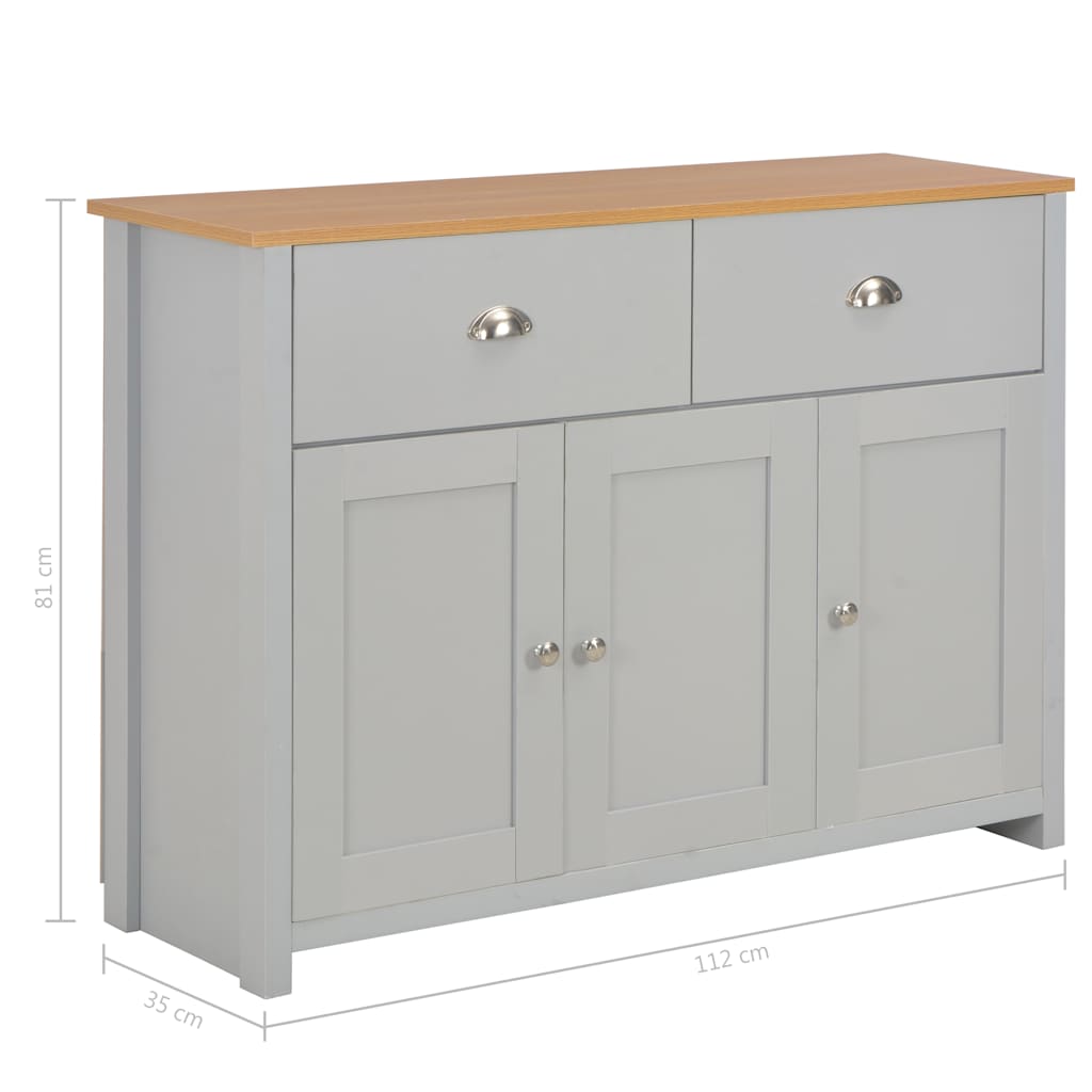 vidaXL Μπουφές Γκρι 112 x 35 x 81 εκ.