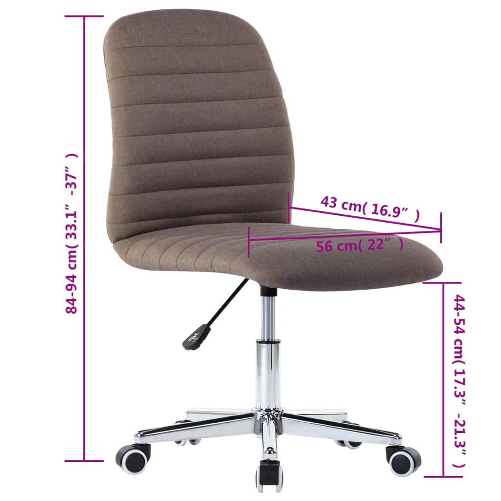 vidaXL Πολυθρόνες Τραπεζαρίας 2 τεμ. Taupe Υφασμάτινες