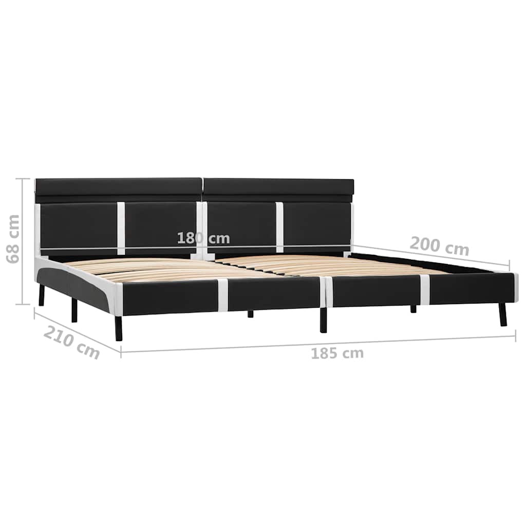 vidaXL Πλαίσιο Κρεβατιού με LED Γκρι 180 x 200 εκ. από Συνθετικό Δέρμα