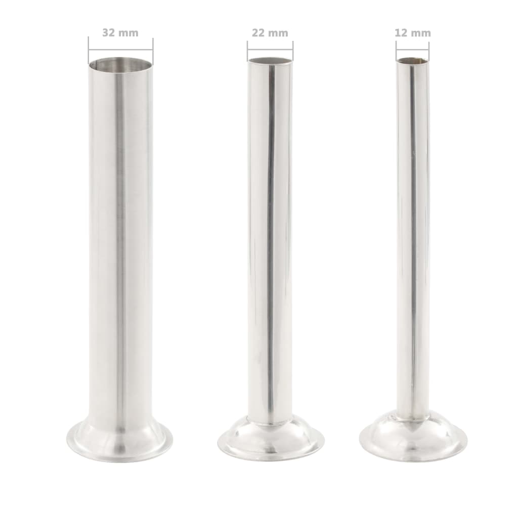 vidaXL Γεμιστικό Λουκάνικων Χειροκίνητο Ασημί 10 Λίτρα Ανοξειδ. Ατσάλι