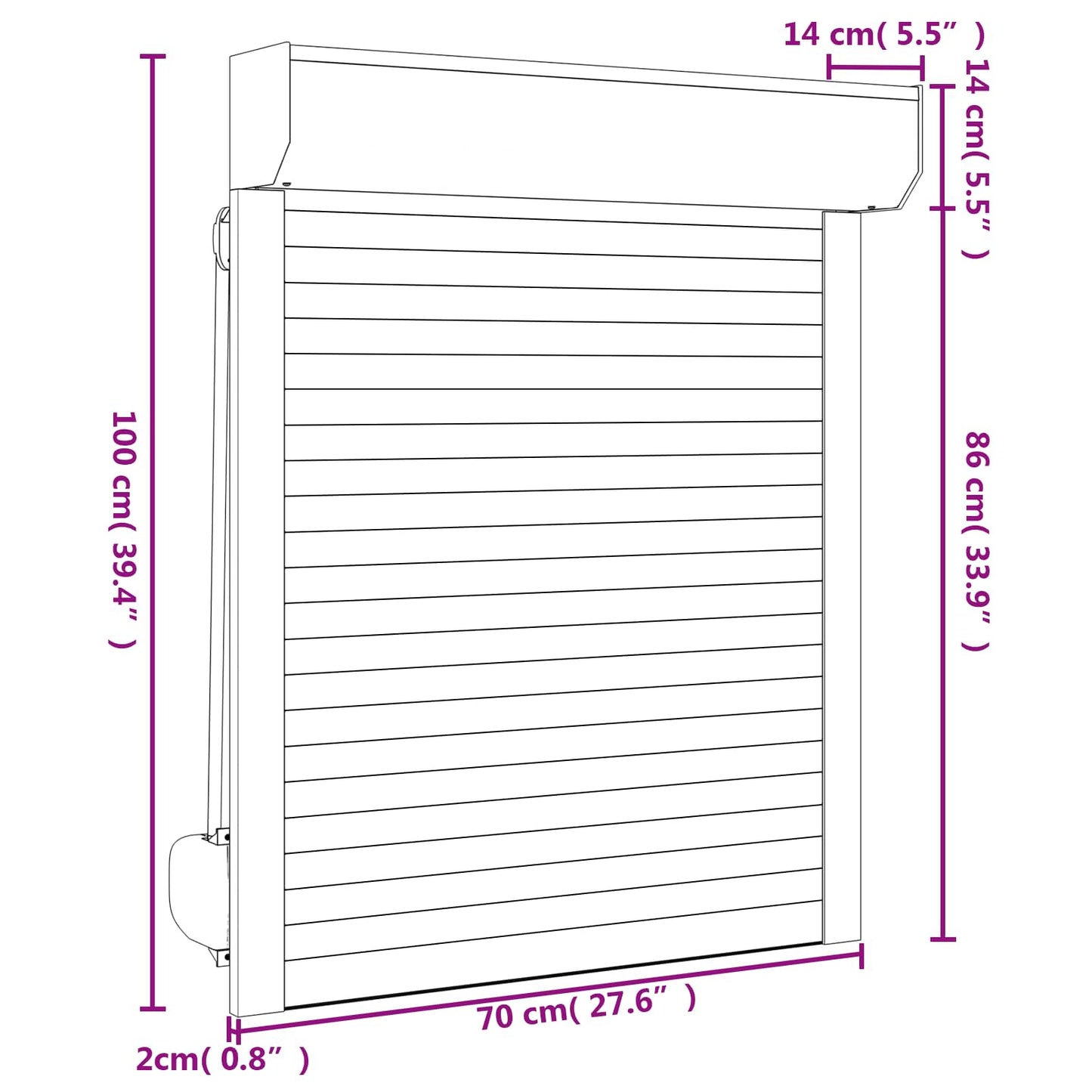vidaXL Ρολό εισόδου Ανθρακί 70 x 100 cm Αλουμίνιο και Πολυουρεθάνη