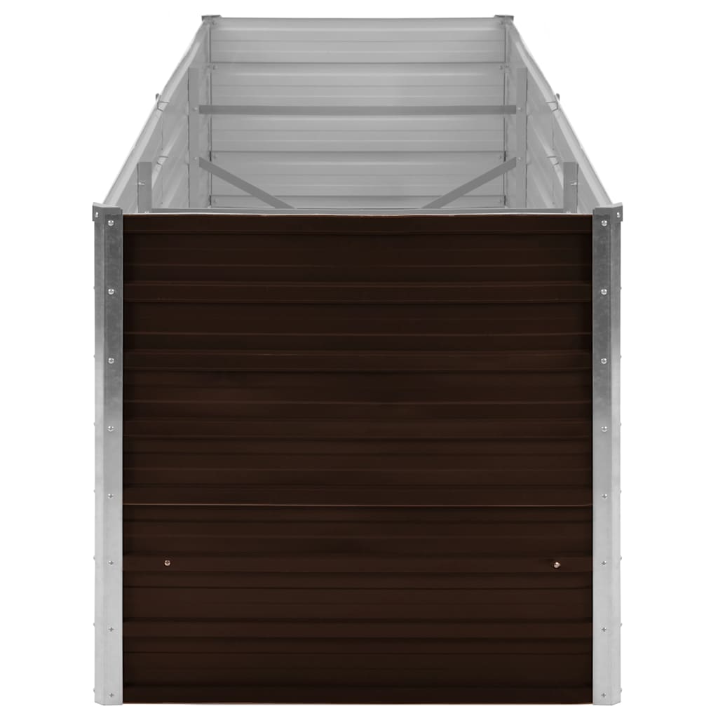 vidaXL Ζαρντινιέρα Υπερυψωμένη Καφέ 240x80x77 εκ. Γαλβανισμ. Χάλυβας