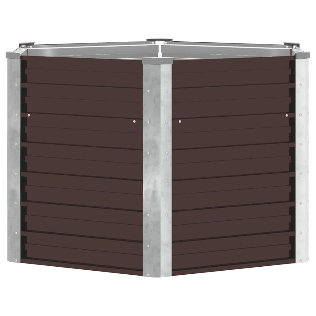 vidaXL Ζαρντινιέρα Υπερυψωμένη Καφέ 129x129x77 εκ. Γαλβανισμ. Χάλυβας