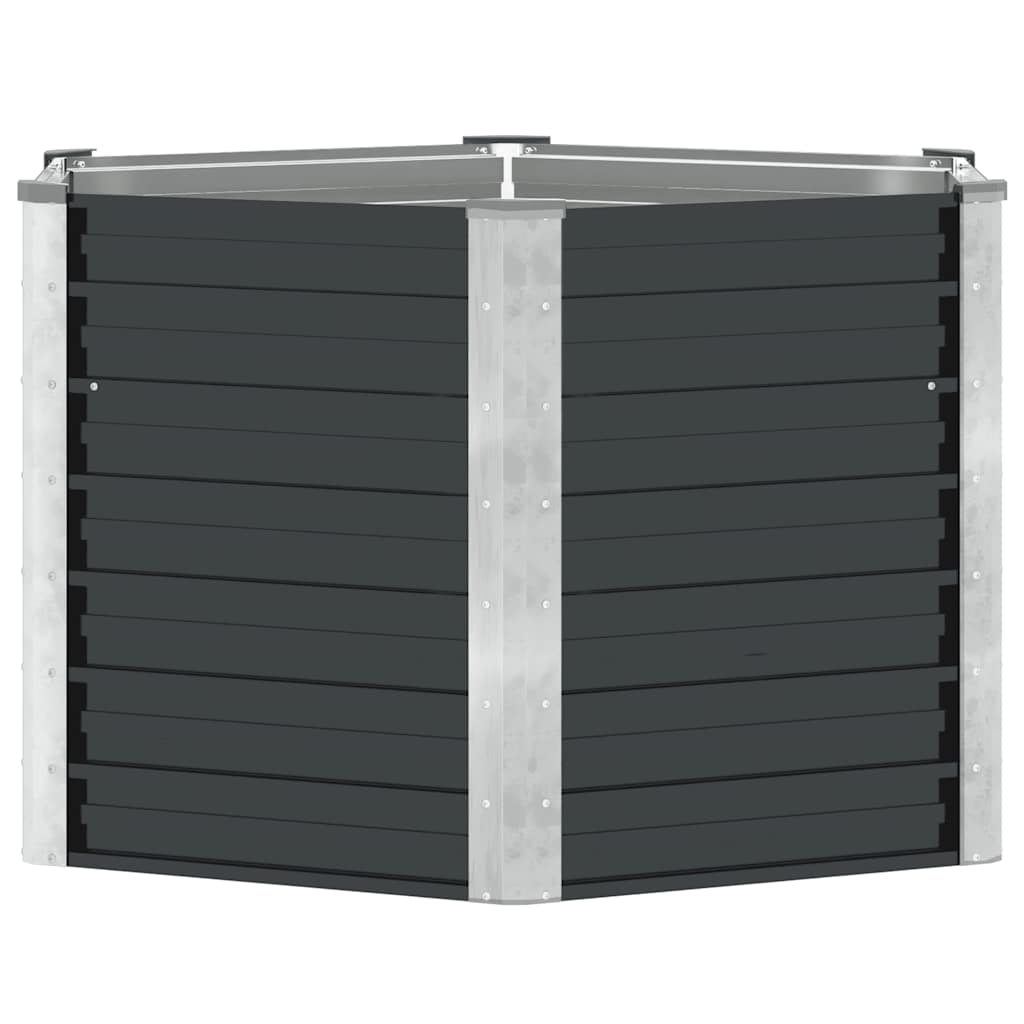 vidaXL Ζαρντινιέρα Υπερυψωμένη Ανθρακί 129x129x77 εκ. Γαλβαν. Χάλυβας