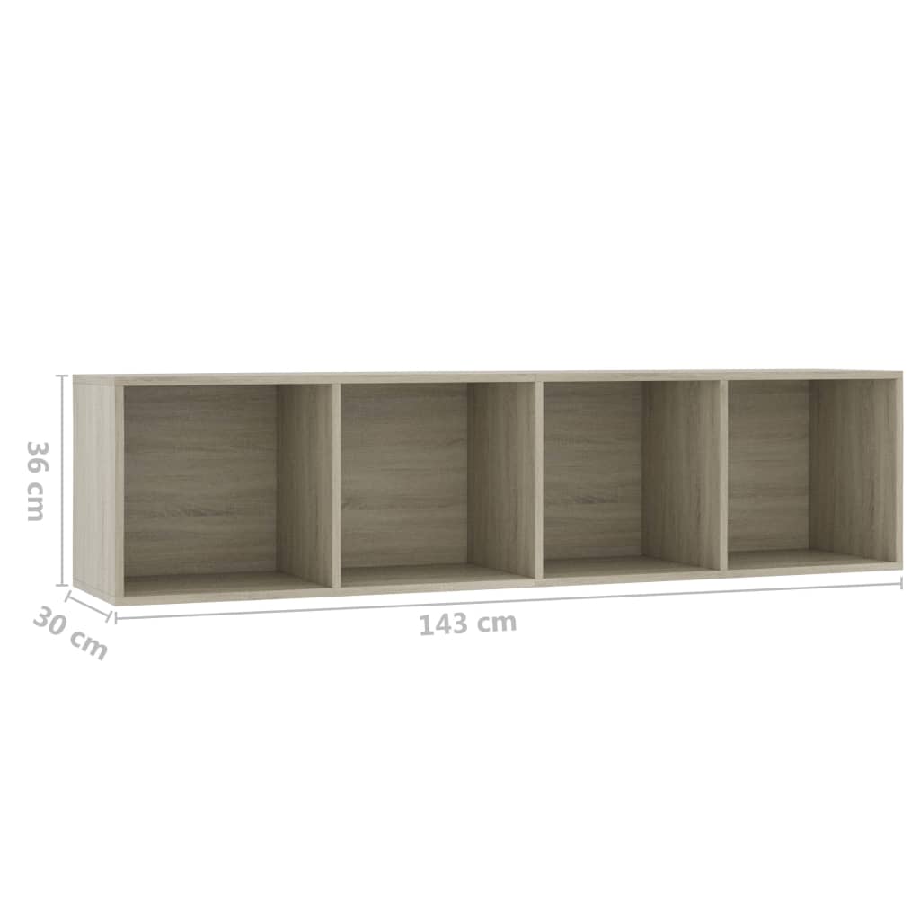 vidaXL Βιβλιοθήκη/Έπιπλο Τηλεόρασης Sonoma Δρυς 143 x 30 x 36 εκ.