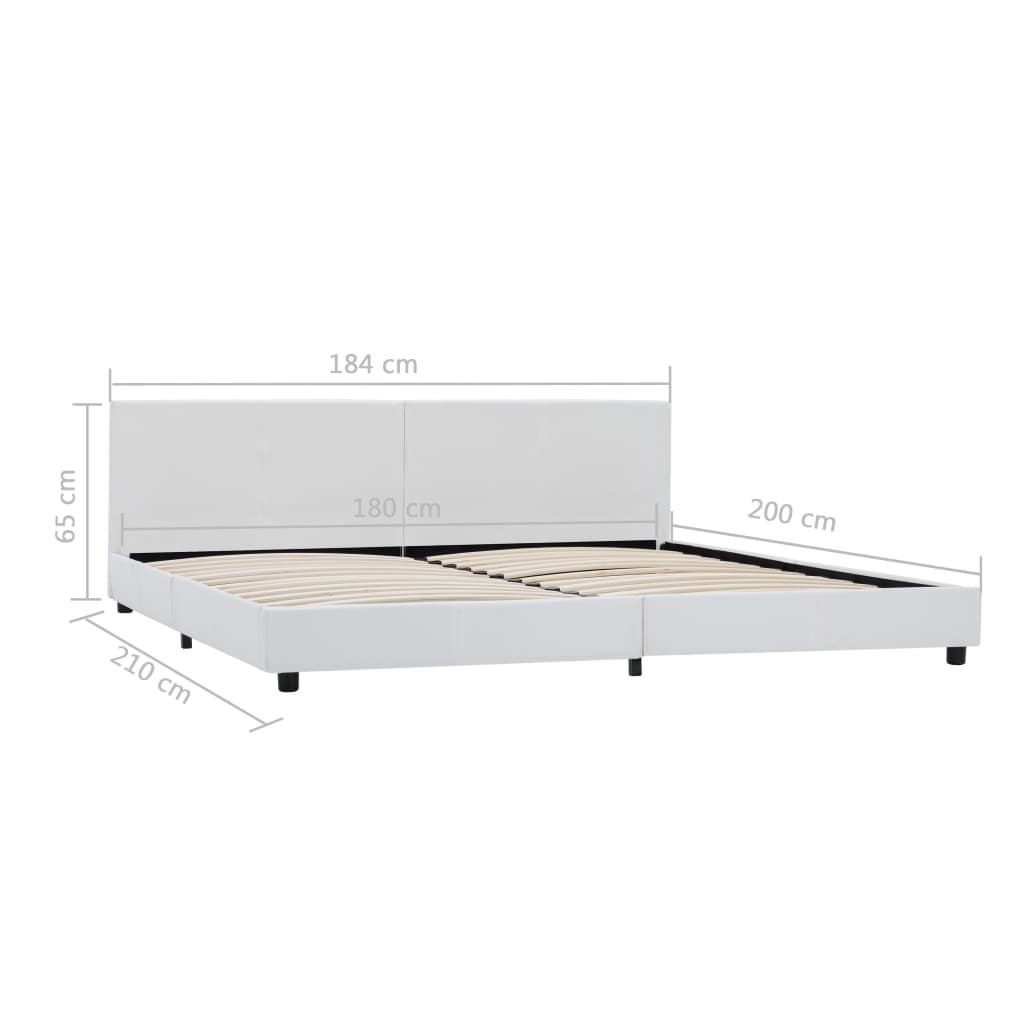 vidaXL Πλαίσιο Κρεβατιού Λευκό 180 x 200 εκ. από Συνθετικό Δέρμα