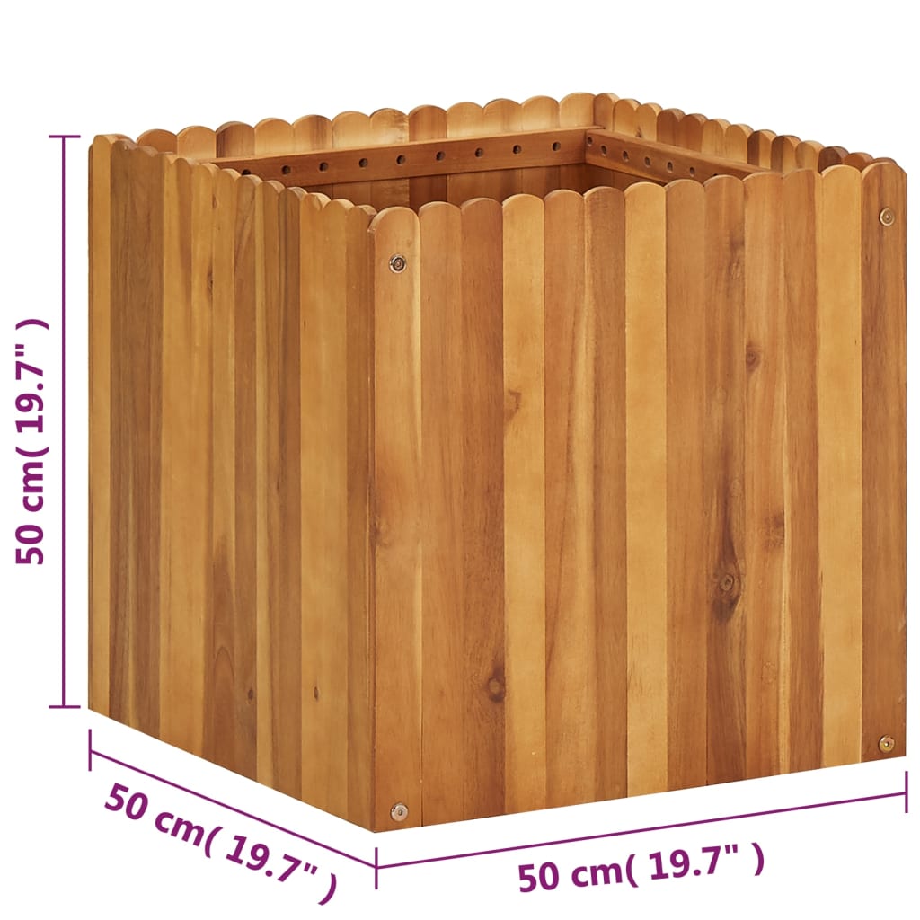 vidaXL Ζαρντινιέρα Υπερυψωμένη 50 x 50 x 50 εκ. από Μασίφ Ξύλο Ακακίας