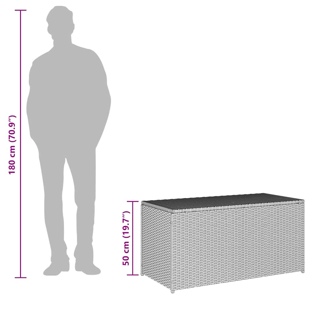 vidaXL Κουτί Αποθήκευσης Κήπου Μαύρο 100x50x50 εκ. από Συνθετικό Ρατάν