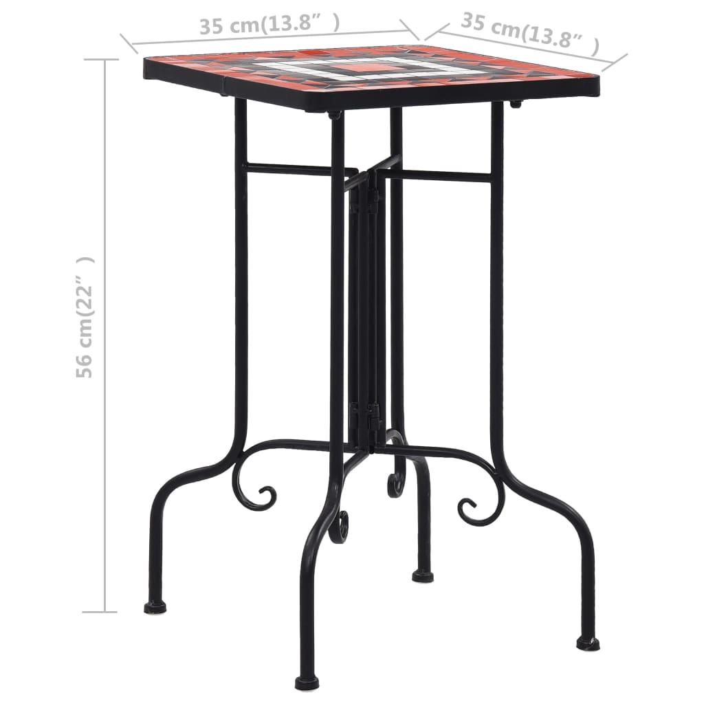 vidaXL Τραπέζι Βοηθητικό «Μωσαϊκό» Μαύρο /Λευκό Κεραμικό