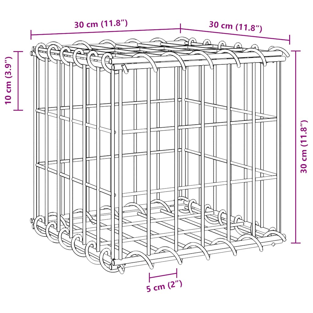 vidaXL Συρματοκιβώτιο Κύβος 30 x 30 x 30 εκ. από Ατσάλινο Σύρμα