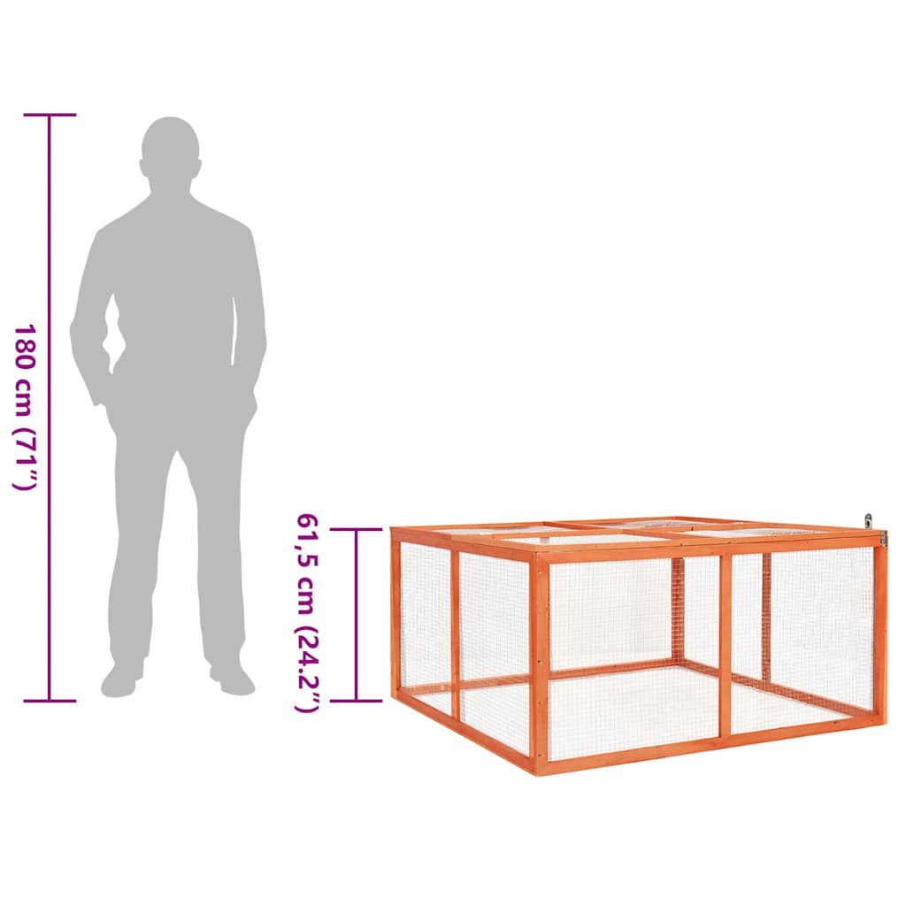 vidaXL Κλουβί Κουνελιών 124 x 120 x 60 εκ. από Μασίφ Ξύλο Ελάτης