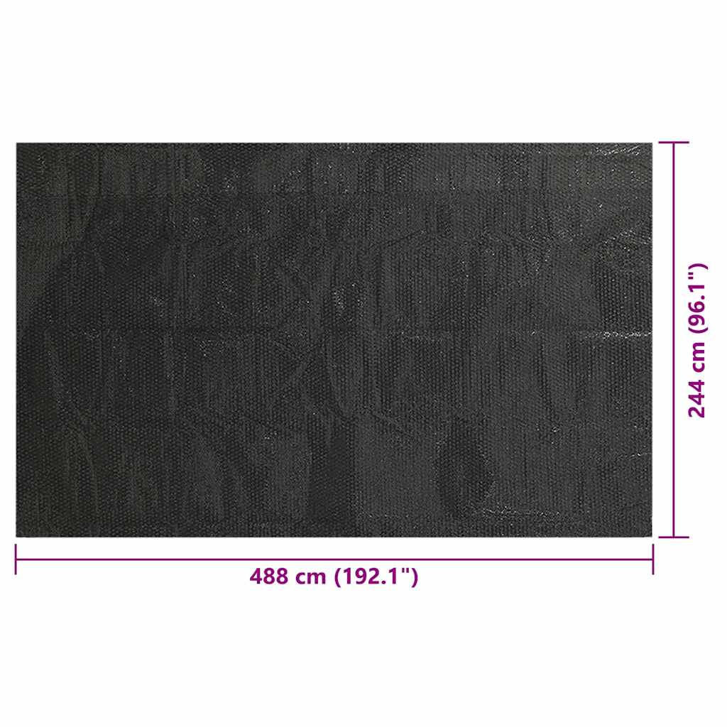 vidaXL Κάλυμμα Πισίνας Μαύρο 488 x 244 εκ. από Πολυαιθυλένιο