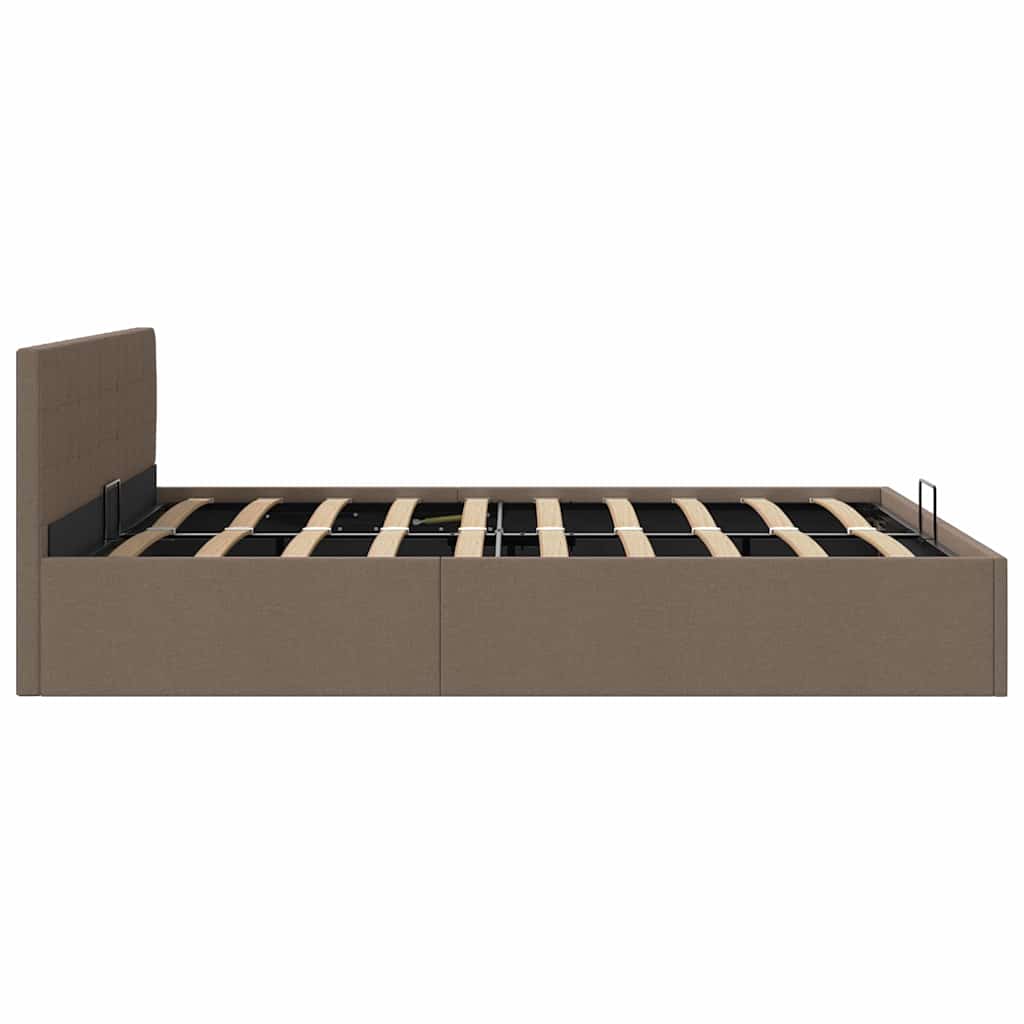 vidaXL Πλαίσιο Κρεβατιού με Αποθηκ. Χώρο Taupe 180x200 εκ. Υφασμάτινο