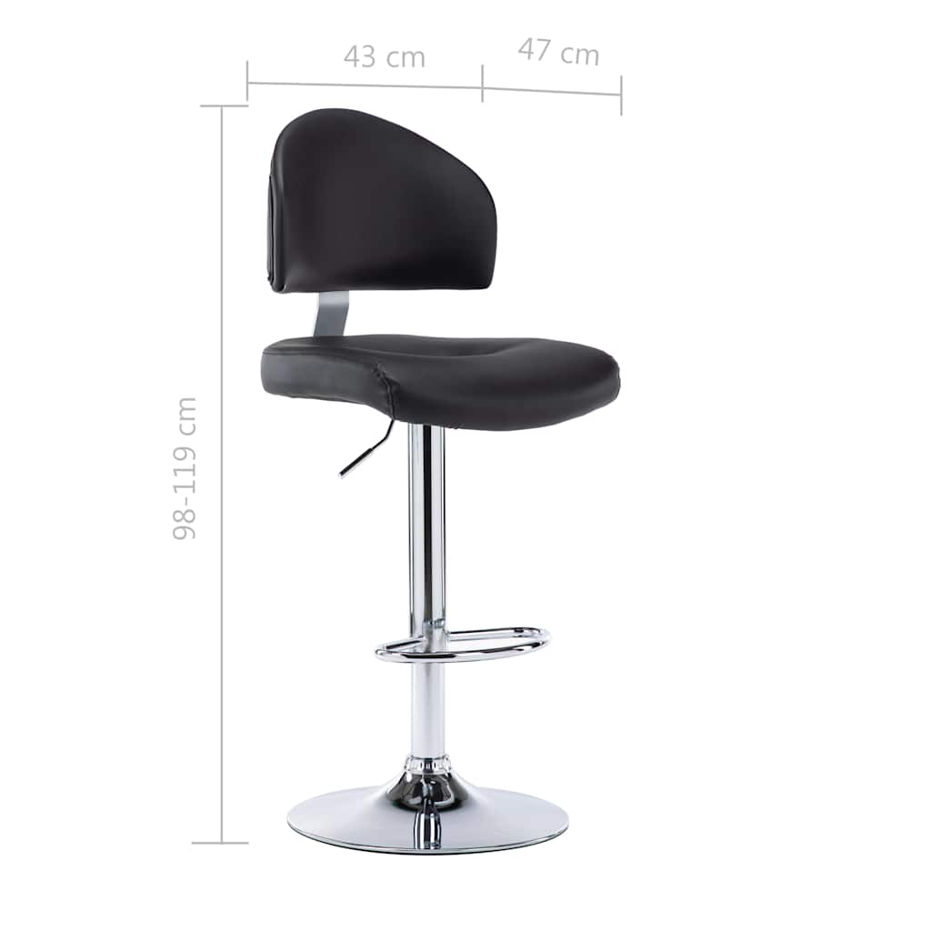 vidaXL Σκαμπό Μπαρ Μαύρο από Συνθετικό Δέρμα