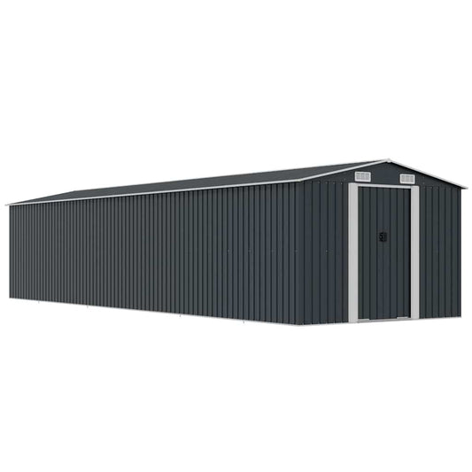 vidaXL Αποθήκη Κήπου Ανθρακί 257 x 990 x 181 εκ. Γαλβανισμένο Ατσάλι