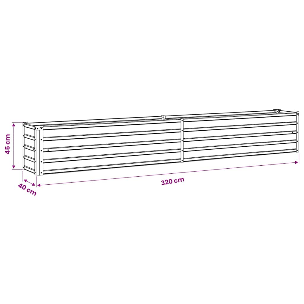 vidaXL Ζαρντινιέρα Υπερυψωμένη Ανθρακί 320x40x45 εκ. Γαλβαν. Χάλυβας