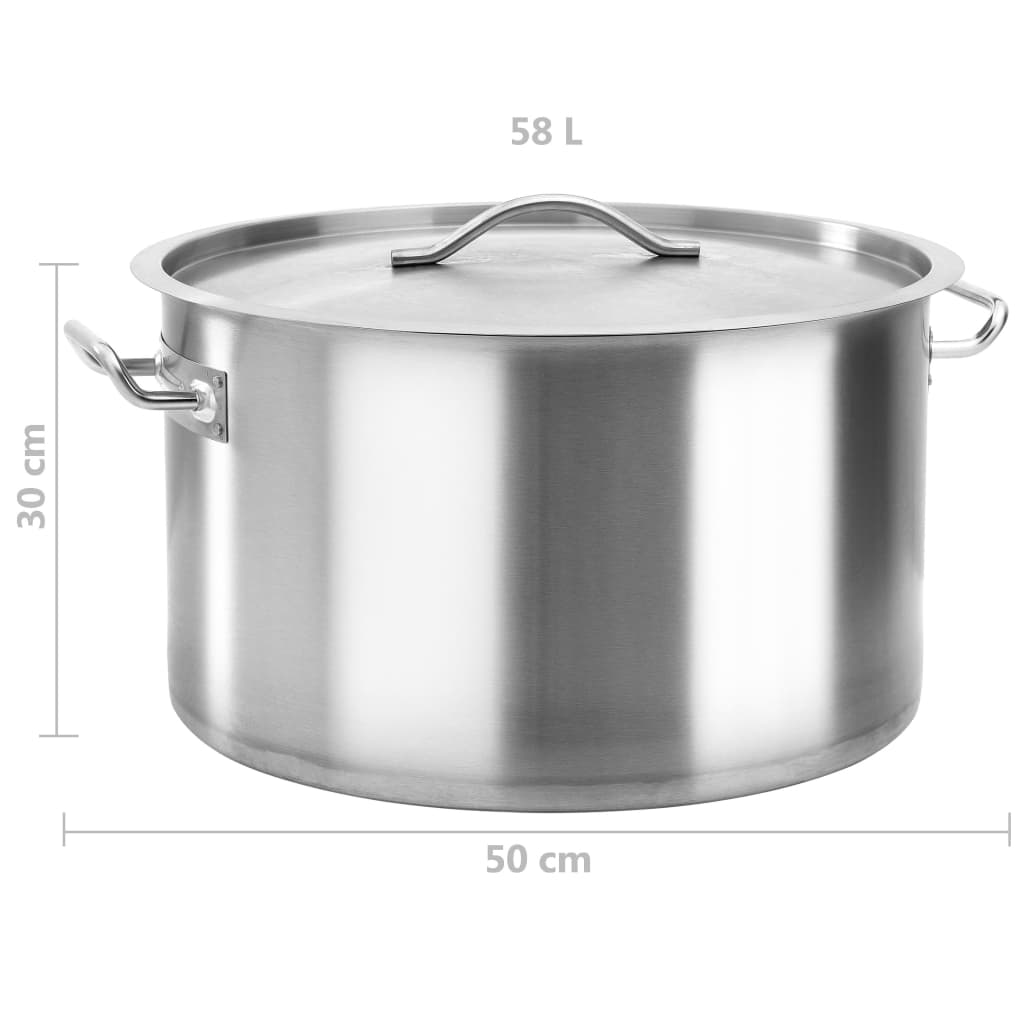 vidaXL Μαρμίτα 58 Λίτρων 50 x 30 εκ. από Ανοξείδωτο Ατσάλι
