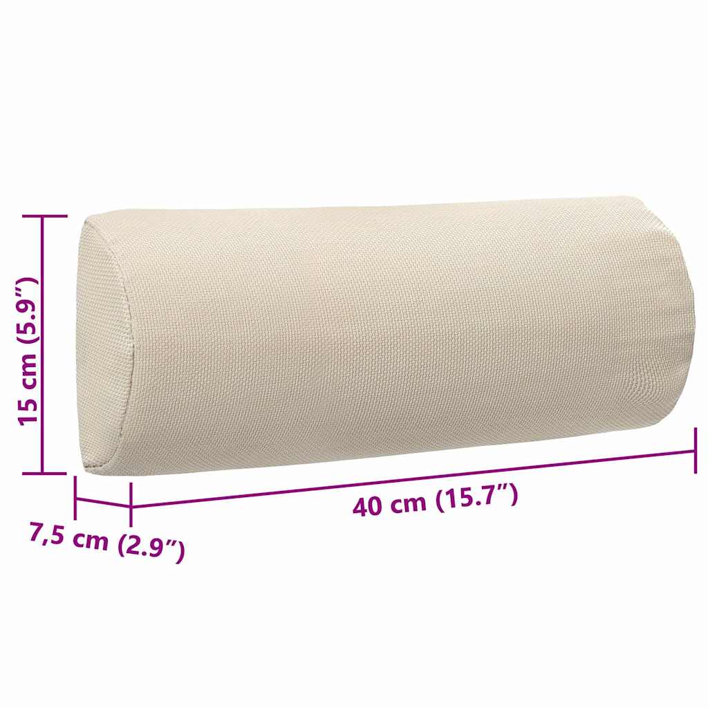 vidaXL Προσκέφαλο Σεζλόνγκ Κρεμ 40 x 7,5 x 15 εκ. από Textilene