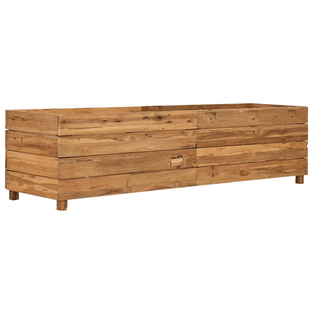 vidaXL Ζαρντινιέρα Υπερυψωμένη 150x40x38 εκ. Ανακυκλ. Ξύλο Teak/Ατσάλι