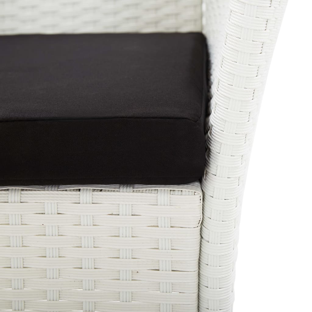 vidaXL Σετ Τραπεζαρίας Εξωτ. Χώρου 5 τεμ. Λευκό Συνθετικό Ρατάν