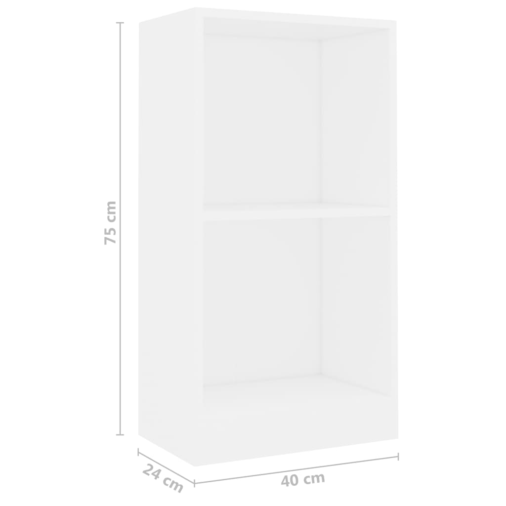 vidaXL Βιβλιοθήκη Λευκή 40x24x75 εκ. από Επεξ. Ξύλο